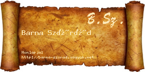 Barna Szórád névjegykártya